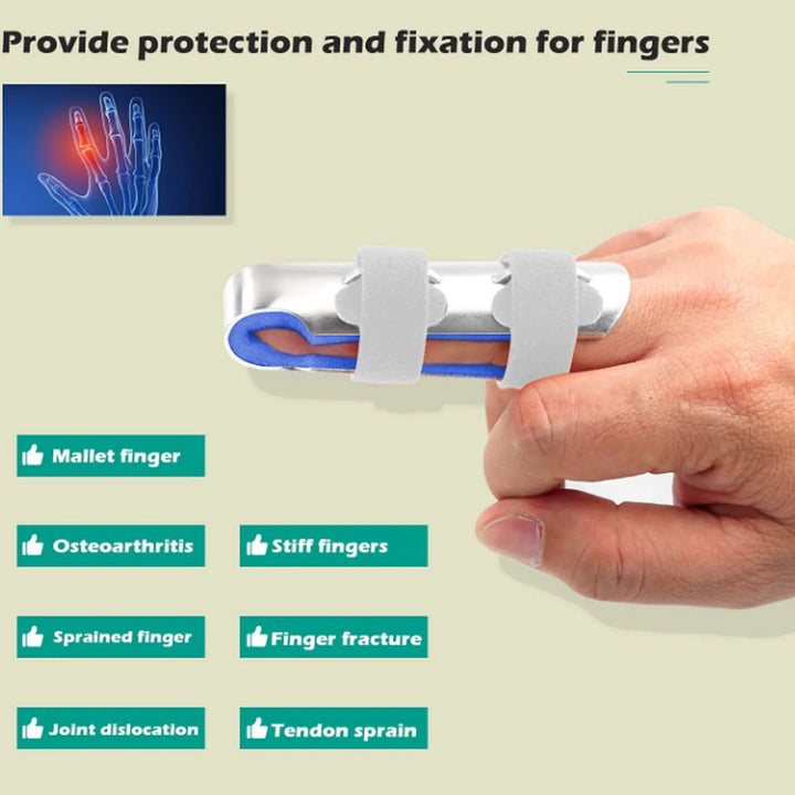 Premium Finger Splints Set for Knuckle Immobilization – 3-Sizes Adjustable Aluminum Alloy Protective Splints for Finger Injuries, Breathable EVA Pads, Comfortable, Easy to Use, Suitable for Adults and Children - StrengthXPhysiotherapy