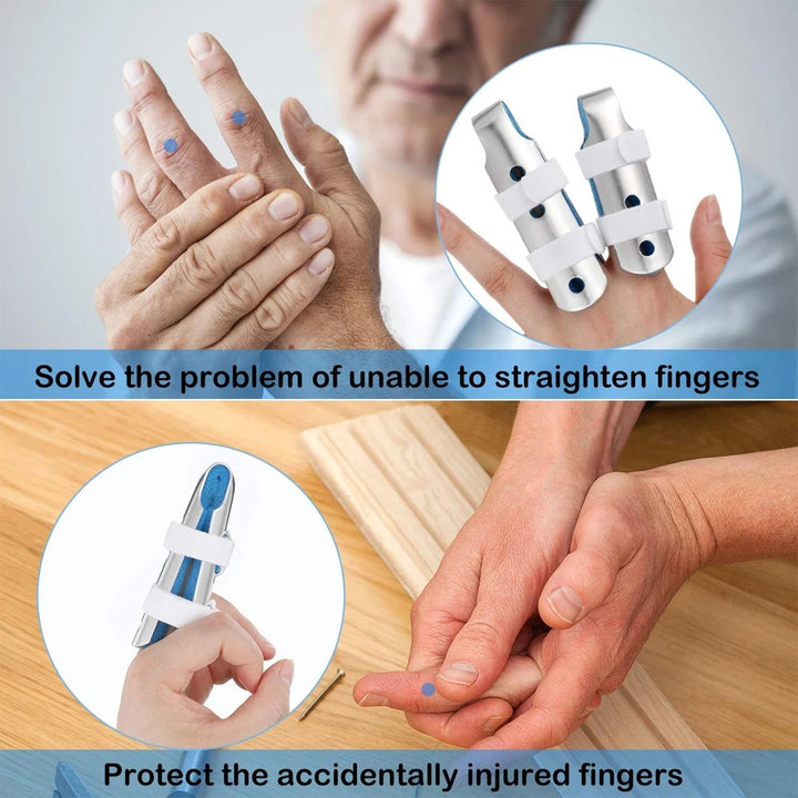 Premium Finger Splints Set for Knuckle Immobilization – 3-Sizes Adjustable Aluminum Alloy Protective Splints for Finger Injuries, Breathable EVA Pads, Comfortable, Easy to Use, Suitable for Adults and Children - StrengthXPhysiotherapy