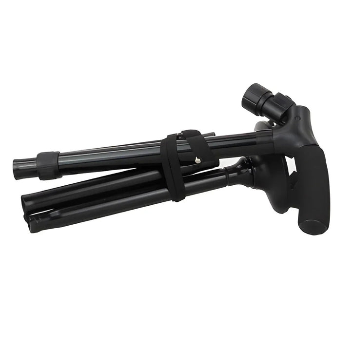 Premium Collapsible Telescopic Elder Cane – LED Walking Stick, Adjustable Folding Crutch for Seniors, Shock Absorber System, Anti-Skid, Lightweight, T-Handle, 4-Legged Stability, Durable Aluminum Alloy - StrengthXPhysiotherapy