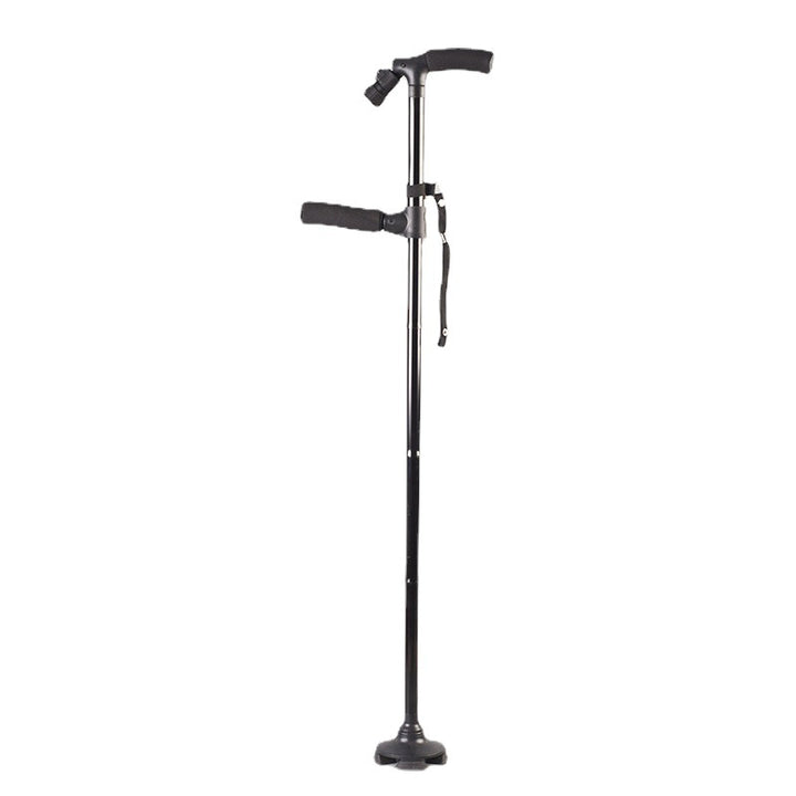 Premium Collapsible Telescopic Elder Cane – LED Walking Stick, Adjustable Folding Crutch for Seniors, Shock Absorber System, 