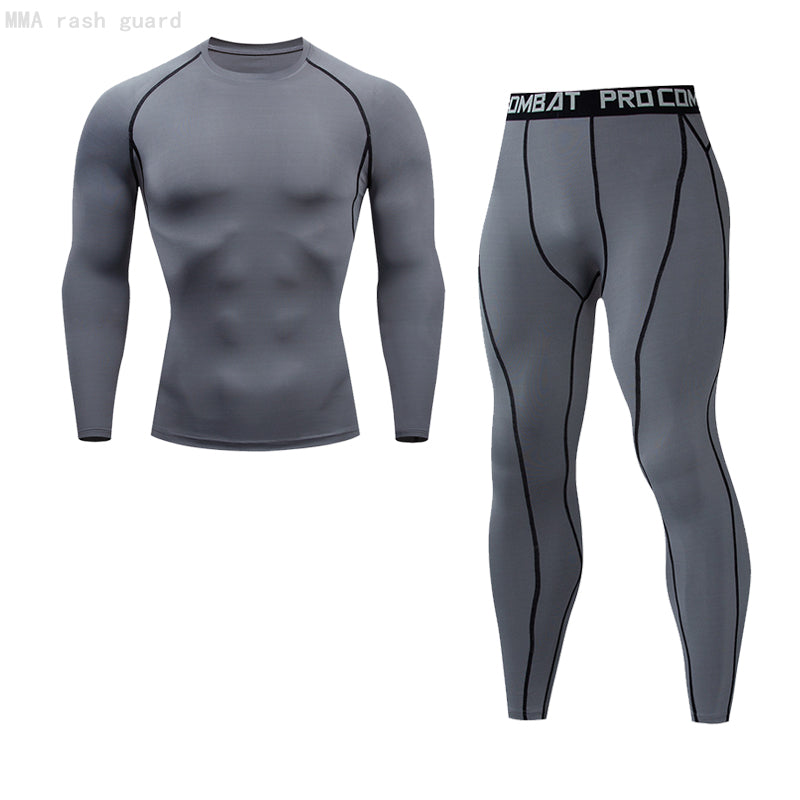 Premium Men’s Compression Sportswear Set – Gym Tights & Rashguard, Workout & Running Tracksuit, Training Clothes for Jogging