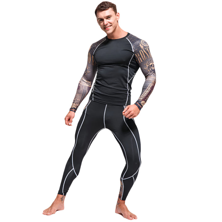 Premium Men’s Compression Sports Suit – Quick-Dry MMA Fitness Training Set, Jogging & Running Rashguard Sportswear