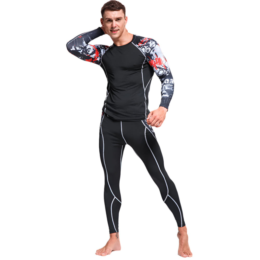 Premium Men’s Compression Sports Suit – Quick-Dry MMA Fitness Training Set, Jogging & Running Rashguard Sportswear