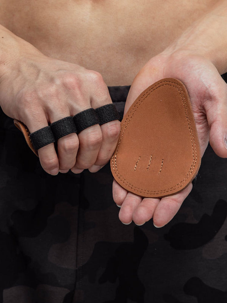 Premium Cowhide Weightlifting Gloves for Men & Women - Fitness Gym Grip Pads with 4 Finger Loop, Hand Palm Protection for 