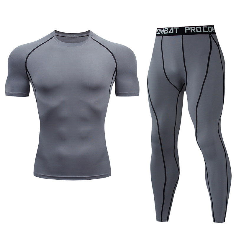 Premium Men’s Compression Sportswear Set – Quick-Dry Gym Suit, Yoga & Fitness Tracksuit, 2-Piece Workout Outfit
