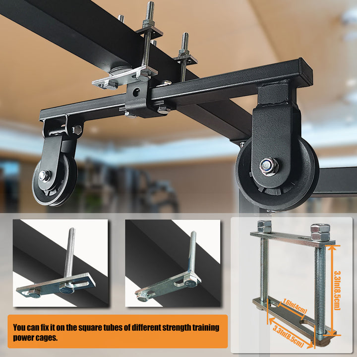 Premium DIY Fitness Double Pulley System – Home Gym Rope Pulldown Attachment for Biceps, Triceps, and Forearm Exercises, 