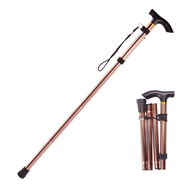 Premium Multifunctional Walking Stick – Telescopic Hiking Cane, Folding Trekking Poles for Seniors, Lightweight Aluminum 