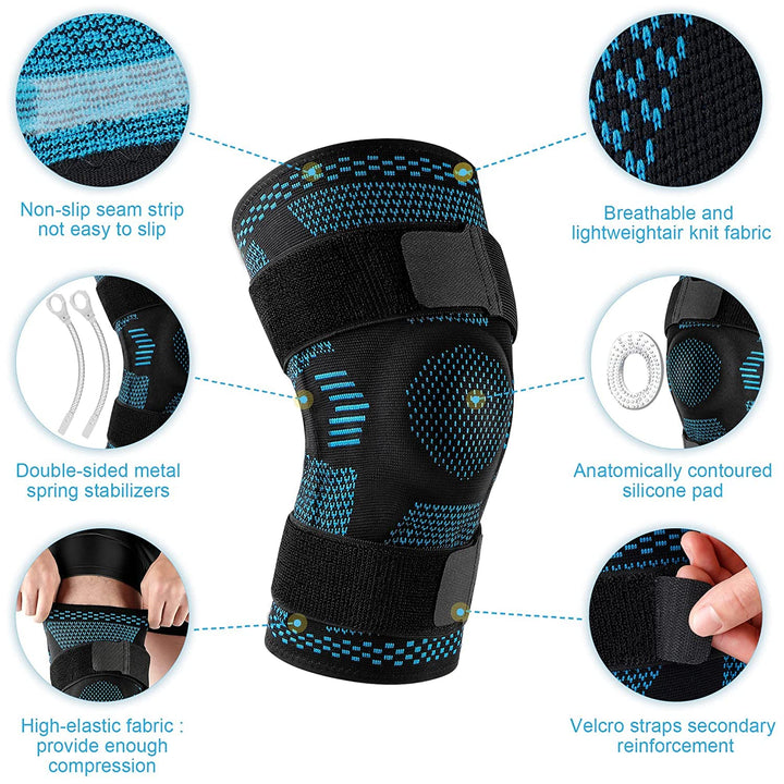 Premium Hinged Knee Brace for Pain Relief & Support, Copper Stabilizers for ACL, Meniscus Tear, Arthritis, Adjustable Open 