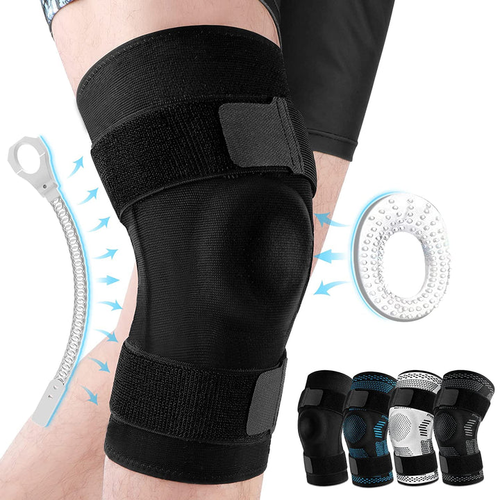 Premium Hinged Knee Brace for Pain Relief & Support, Copper Stabilizers for ACL, Meniscus Tear, Arthritis, Adjustable Open 