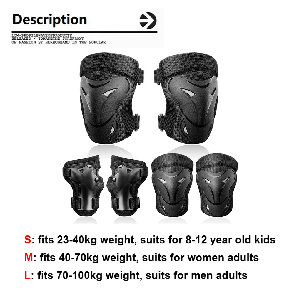 Premium Protective Gear Set for Kids & Adults – Elbow, Knee, Wrist Pads for Skateboarding, Roller Skating, BMX, Cycling, & 