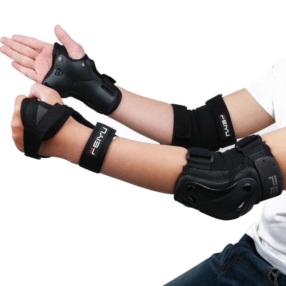 Premium Protective Gear Set for Kids & Adults – Elbow, Knee, Wrist Pads for Skateboarding, Roller Skating, BMX, Cycling, & Outdoor Sports – Adjustable, Breathable, Shockproof Safety Pads - StrengthXPhysiotherapy