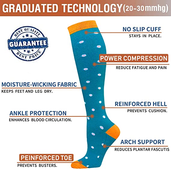Premium Compression Socks 20-30mmHg for Men & Women – Medical Nursing Stockings for Varicose Veins, Edema, Pregnancy