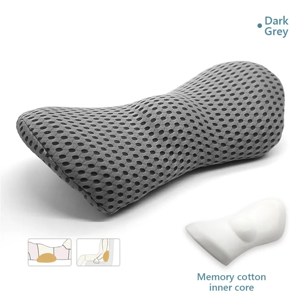 Premium Lumbar Support Pillow – Memory Foam Back Cushion for Car Seat & Office Chair – Ergonomic Waist Pillow for Lower Back