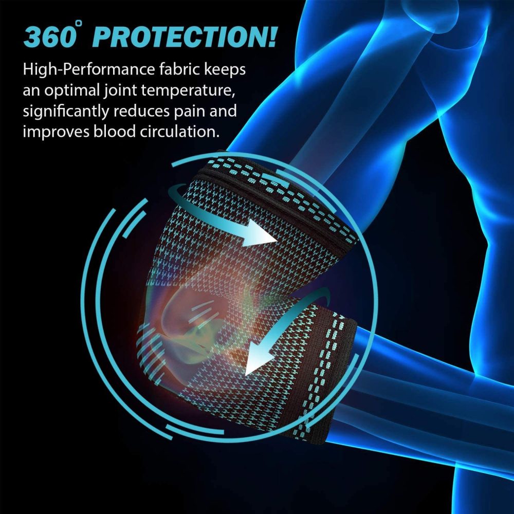 Premium Elastic Elbow Brace for Sports, Compression Arm Sleeve, Breathable Elbow Pads for Safety and Support, Adjustable