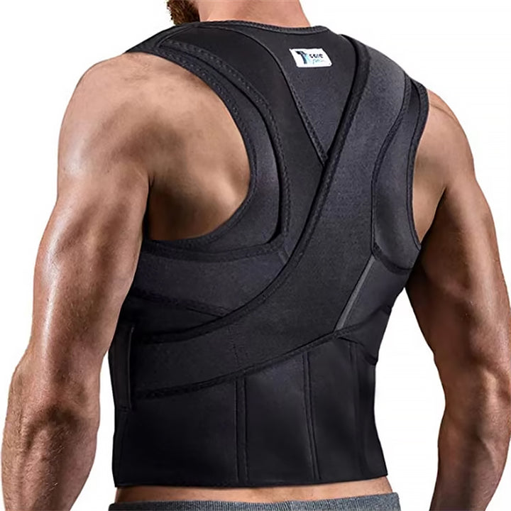 Premium Adjustable Shoulder Brace for Sports, Back Pain Relief, Compression Support, Double Bandage Strap, Lightweight  