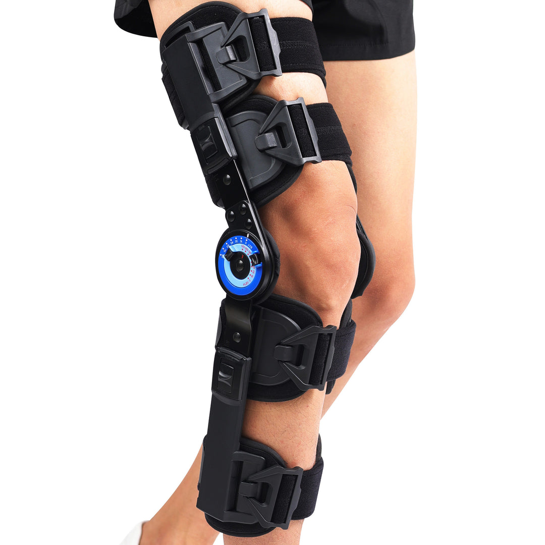 Premium Hinged ROM Knee Brace | Adjustable Post-Op Immobilizer for ACL, MCL, PCL Injury Support | Tool-Free Length Adjustment