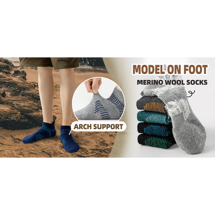 Premium Sweat Absorbing Compression Running & Hiking Socks – 6 Pairs, Thick Cotton Ankle Sports Socks for Men & Women, Low Cut, Breathable, Moisture-Wicking, Compression Support - StrengthXPhysiotherapy