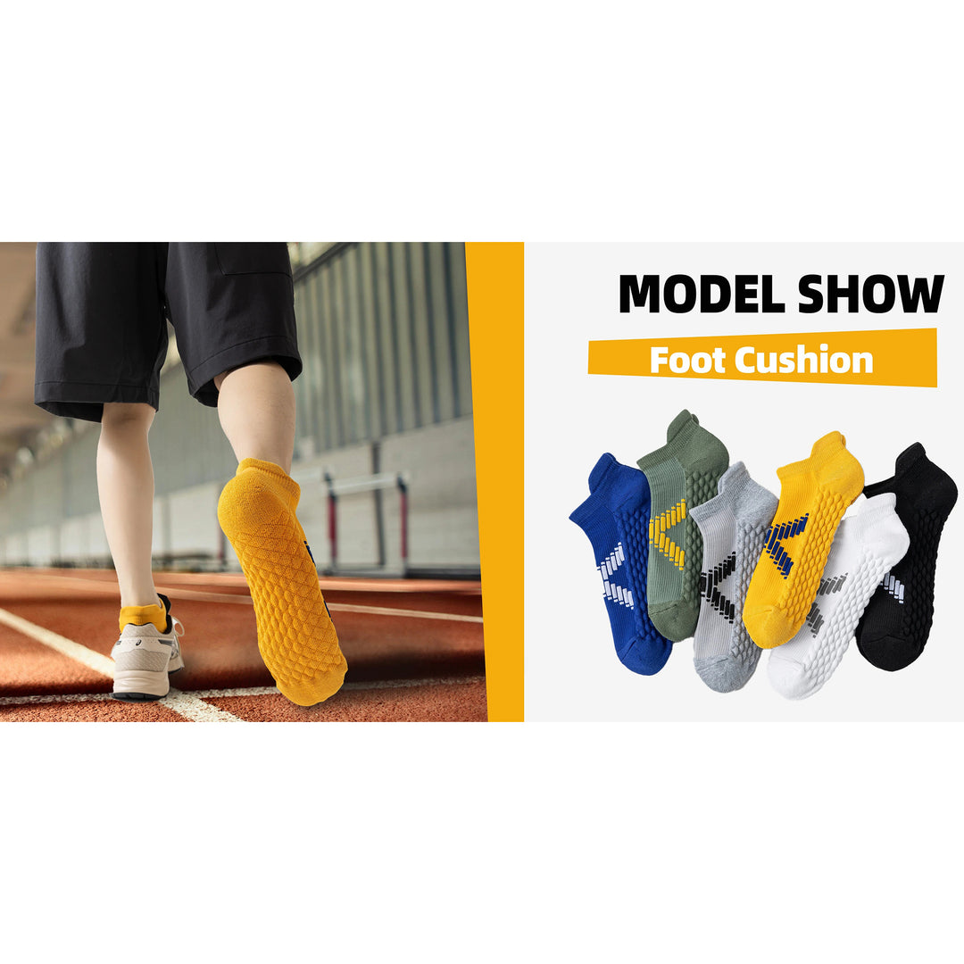 Premium Sweat Absorbing Compression Running & Hiking Socks – 6 Pairs, Thick Cotton Ankle Sports Socks for Men & Women, Low Cut, Breathable, Moisture-Wicking, Compression Support - StrengthXPhysiotherapy