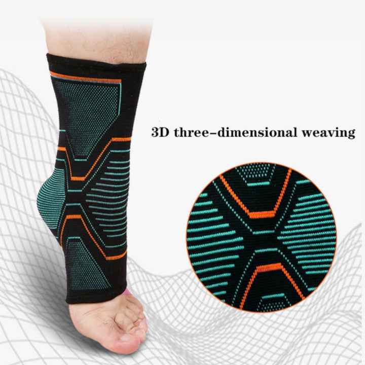 Premium Ankle Compression Sleeve for Men & Women - Silicone Gel Support, Open Toe Design, Pain Relief for Arch & Heel 
