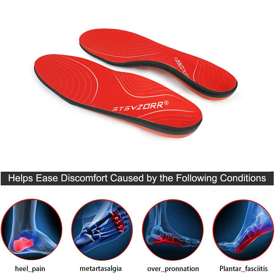 Premium Arch Support Insoles for Pain Relief - Heavy-Duty Orthotics for Flat Feet, Heel Pads, and Plantar Fasciitis in Work Boots for Men and Women - StrengthXPhysiotherapy