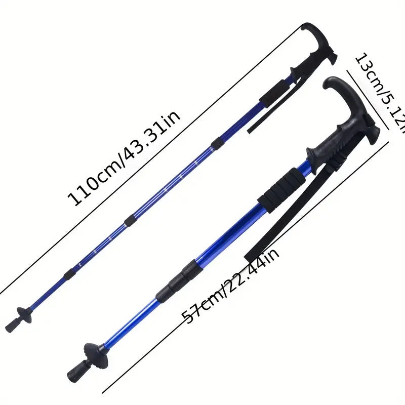 Premium Ultralight Folding Trekking Pole – Adjustable Telescopic Walking Stick, Aviation-Grade Aluminum Alloy, EVA Anti-Slip 