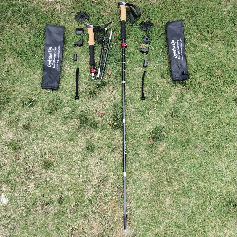 Premium Ultralight Folding Trekking Pole – Adjustable Telescopic Walking Stick, Aviation-Grade Aluminum Alloy, EVA Anti-Slip Handle, Portable for Hiking, Camping, and Outdoor Adventures - StrengthXPhysiotherapy