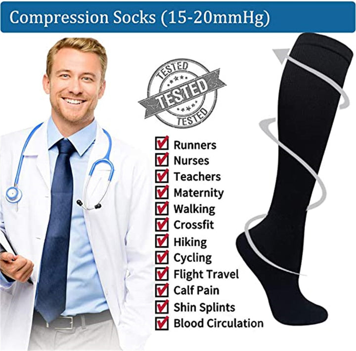 Premium Compression Socks for Men – 20-30mmHg Sports & Running Support – Cat & Dog Animal Print High Stockings