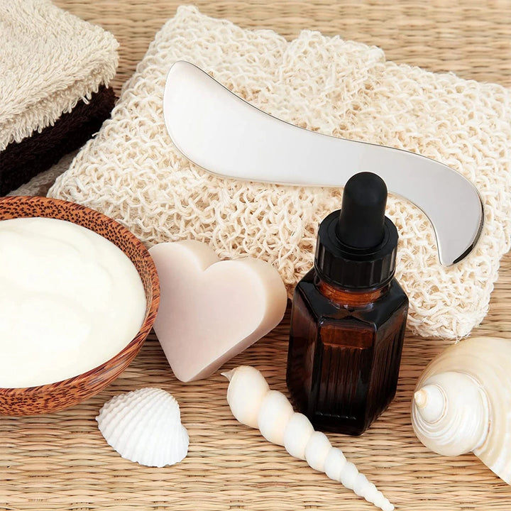 Premium Stainless Steel Gua Sha Massage Tool Set - Myofascial Release Scraper for Muscle Pain Relief, Blood Circulation, and 