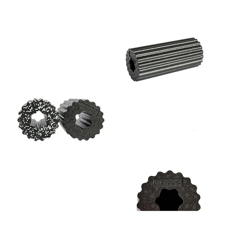 Premium EPP Foam Roller for Muscle Relaxation, Yoga Column, High Hardness, Hollow Shaft, Lean Leg Fitness, Plum Shaped Design, Smooth Surface, Black & Red, 30x15x15cm - StrengthXPhysiotherapy