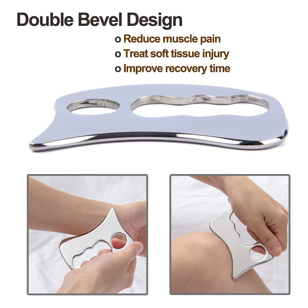 Premium Stainless Steel Gua Sha Scraping Massage Tool for Muscle Relaxation, IASTM for Back, Legs, Arms, Anti-Cellulite 