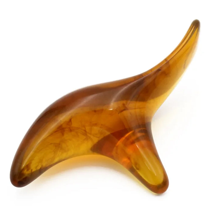 Premium Amber Resin Wax Triangle Body Massager - Gua Sha Acupuncture Tool for Neck, Back, and Leg Scraping Massage - Deep