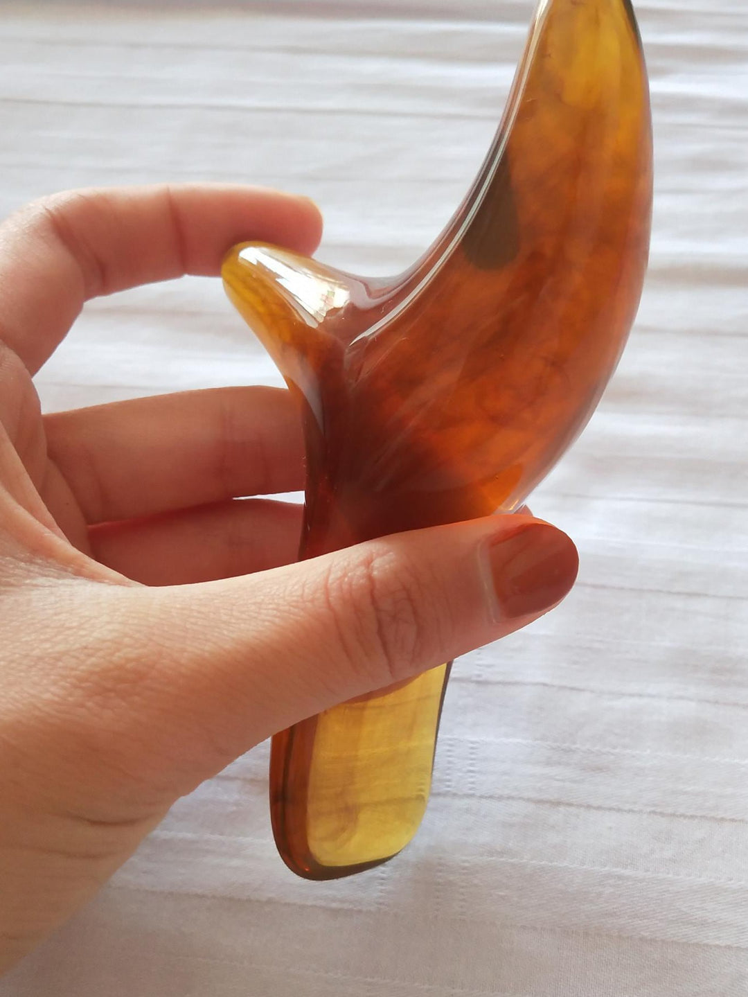 Premium Amber Resin Wax Triangle Body Massager - Gua Sha Acupuncture Tool for Neck, Back, and Leg Scraping Massage - Deep