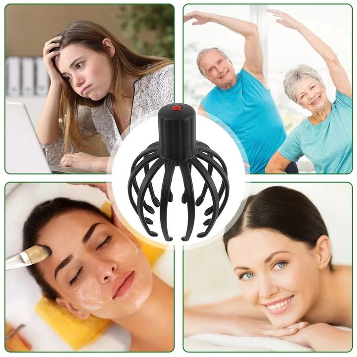 Premium Electric Scalp Massager - Cordless 12-Claw Rechargeable Head Relaxer with 3 Vibration Modes & USB Charging