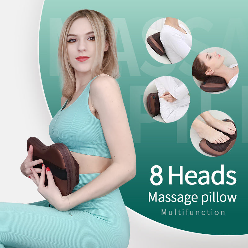 Premium Electric Shiatsu Massage Pillow for Neck, Back, and Body Pain Relief | Multifunctional Heating Massage Pillow for Car