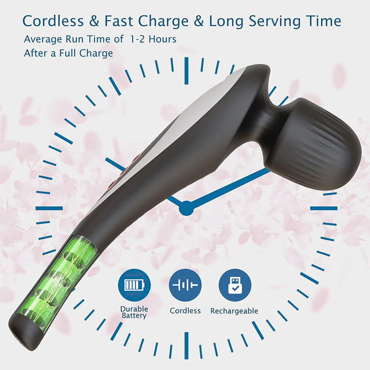 Premium USB Handheld Electric Wand Massager - High Frequency Vibration Deep Tissue Massage Machine for Body, Neck, and Back Pain Relief - StrengthXPhysiotherapy