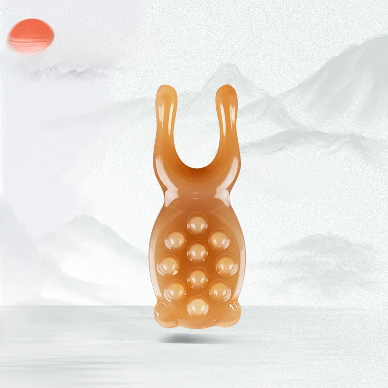 Premium Resin Face Lifting Gua Sha Tool - Y-shaped Fork Massage Plate for Facial Sculpting, Nose Massage, and Trigger Point