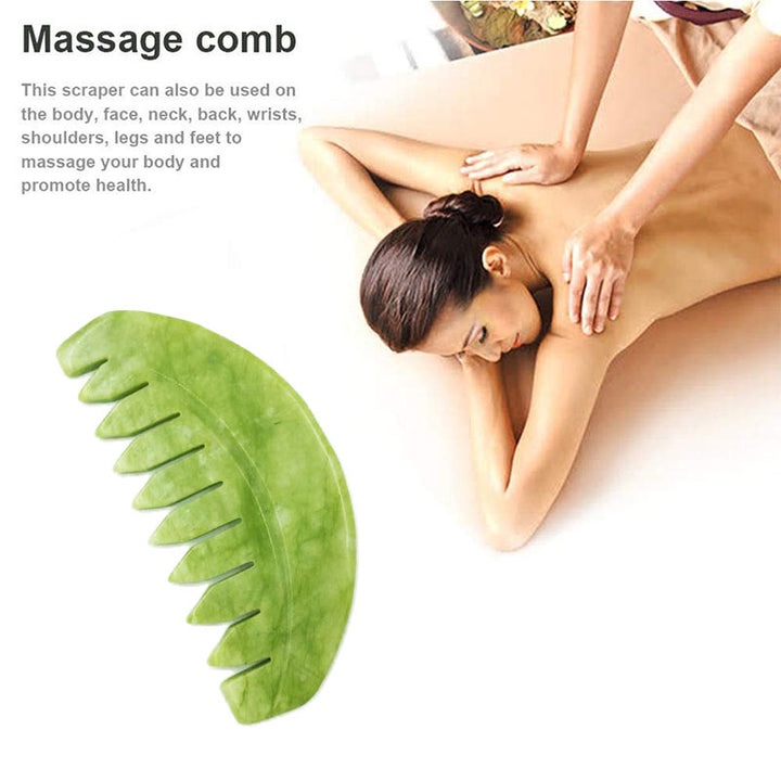 Premium Natural Jade Gua Sha Scraper Board for Face Massage, Acupoint Meridian Relaxation, Skin Lifting and Eye Care SPA Tool