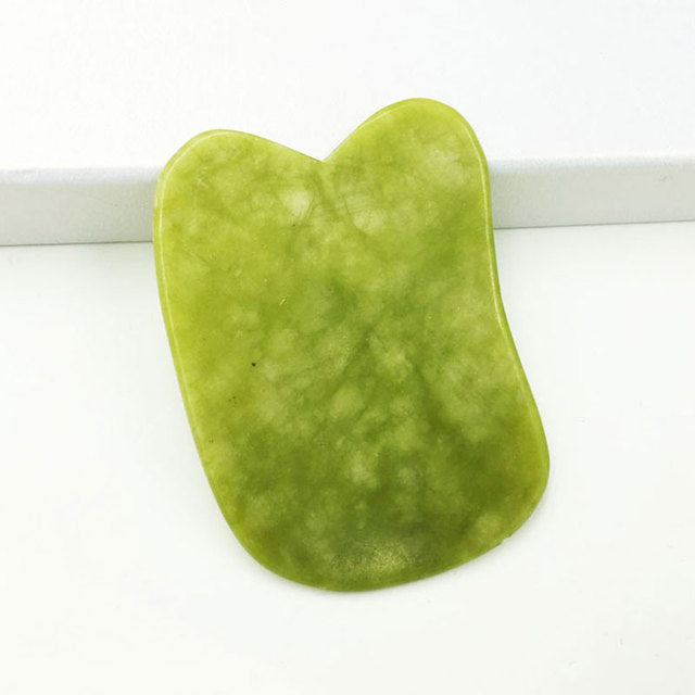 Premium Natural Jade Gua Sha Scraper Board for Face Massage, Acupoint Meridian Relaxation, Skin Lifting and Eye Care SPA Tool
