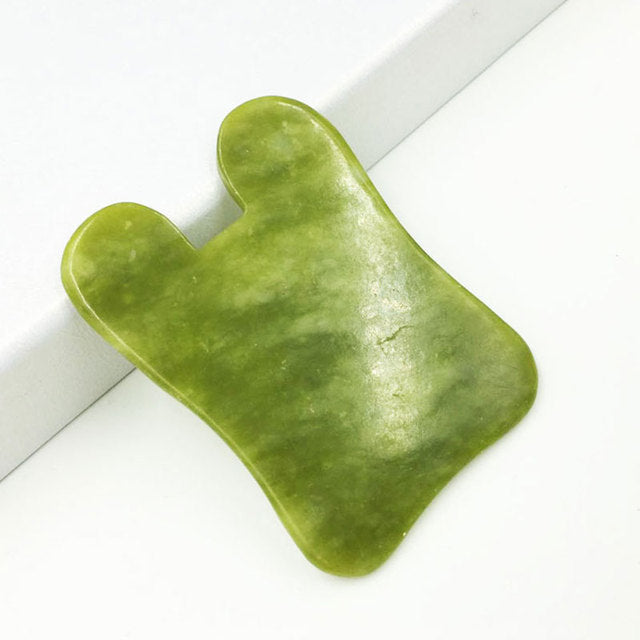 Premium Natural Jade Gua Sha Scraper Board for Face Massage, Acupoint Meridian Relaxation, Skin Lifting and Eye Care SPA Tool