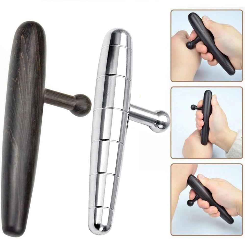 Premium Stainless Steel Manual Deep Tissue Massage Tool - Versatile Trigger Point T-Bar for Full Body Relaxation and Muscle
