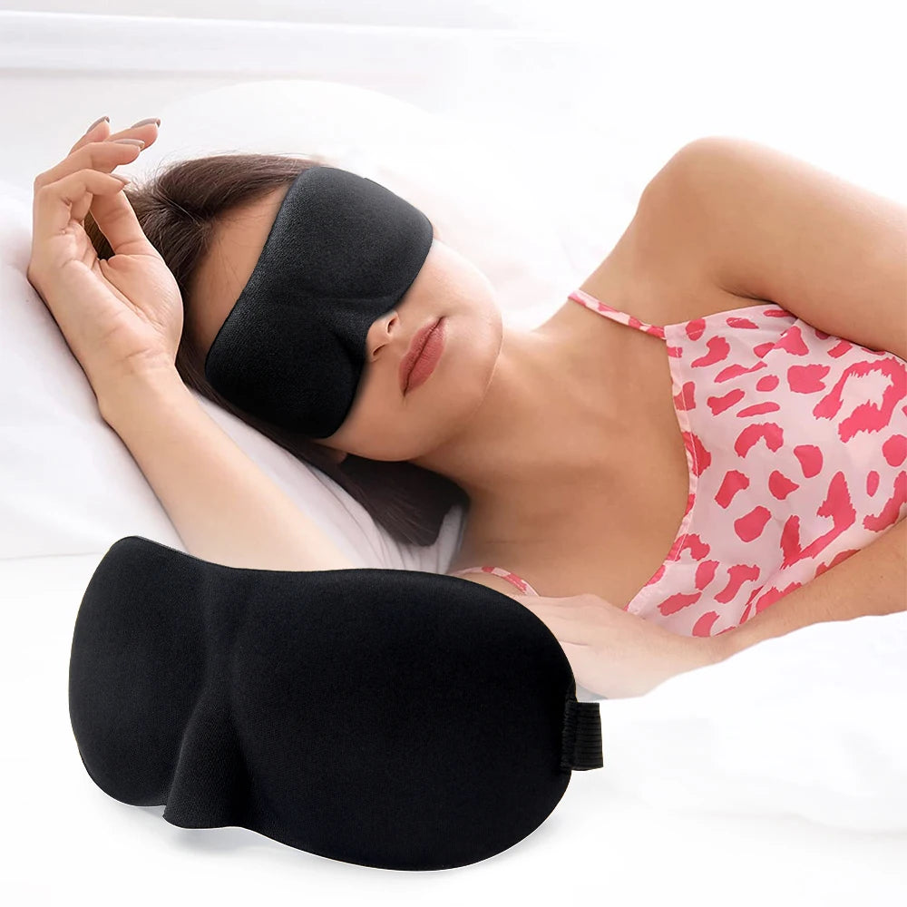 Premium 3D Sleep Mask – Soft Memory Foam Eye Mask for Sleep, Travel, and Migraine Relief – Blockout Light, Comfortable and 