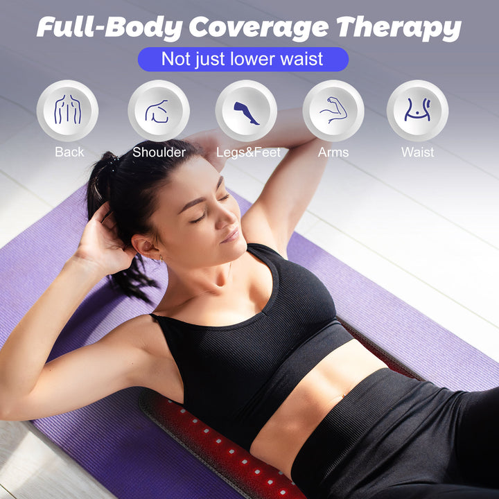 Premium Red & Infrared Therapy Belt for Body Pain Relief & Slimming – 660nm/850nm Large LED Heating Pad with 360 LEDs,  