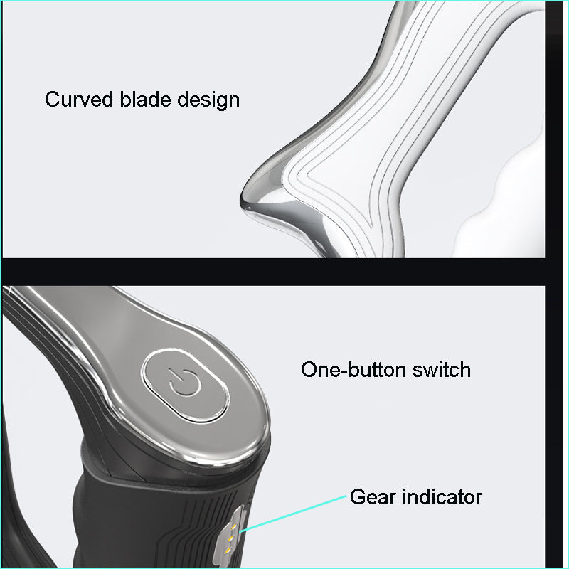 Premium Electric Fascia Massager with NMES Muscle Stimulation, Gua Sha Scraping Tool for Lymphatic Drainage & Pain Relief, 