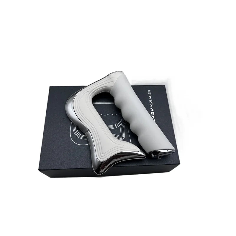 Premium Electric Fascia Massager with NMES Muscle Stimulation, Gua Sha Scraping Tool for Lymphatic Drainage & Pain Relief, 