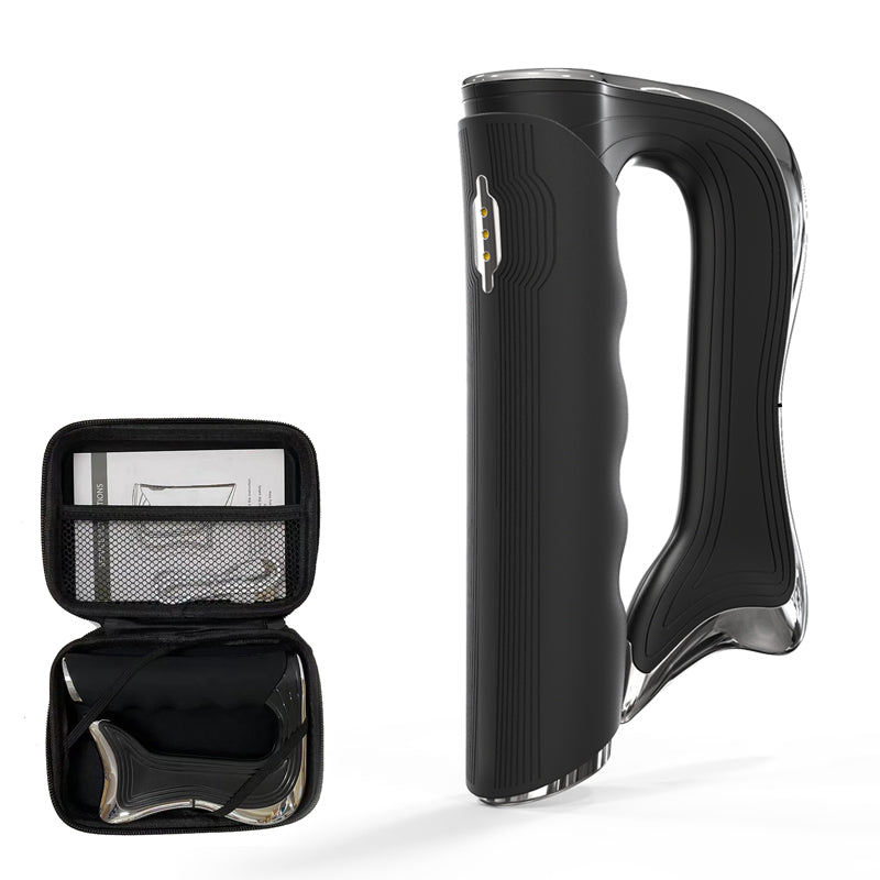 Premium Electric Fascia Massager with NMES Muscle Stimulation, Gua Sha Scraping Tool for Lymphatic Drainage & Pain Relief, 