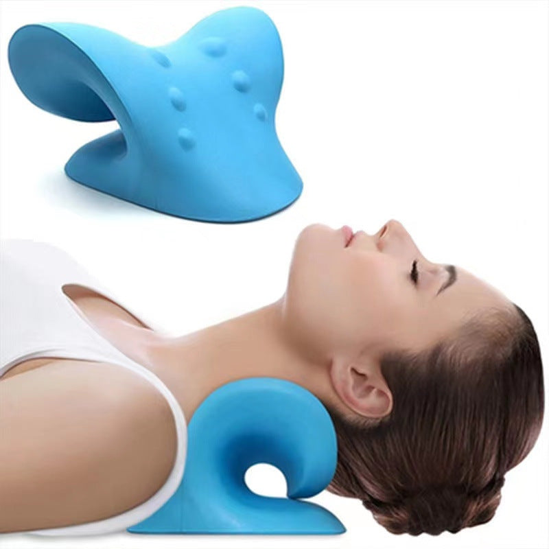 Premium Neck and Shoulder Stretcher Relaxer - Cervical Chiropractic Traction Device, Ergonomic Massage Pillow for Pain 