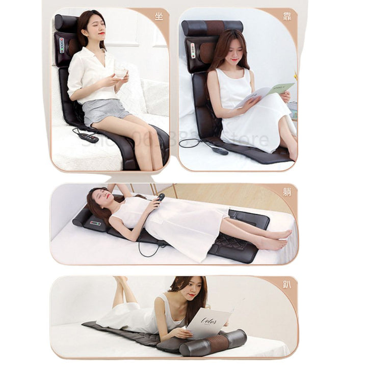 Premium Full Body Electric Massage Mattress with Heating & Vibration – Pain & Stress Relief for Neck, Back, Foot, and Bod