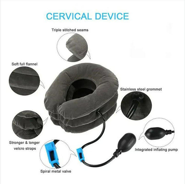 High-Quality Inflatable Neck Collar Pillow for Cervical Traction & Posture Correction, Orthopedic Pain Relief for Neck,