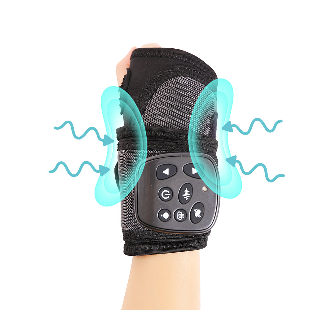 Premium Electric Hand Massager - 3-in-1 Multi-Function Vibration Wristband with Air Compression, Heat, and Kneading for 