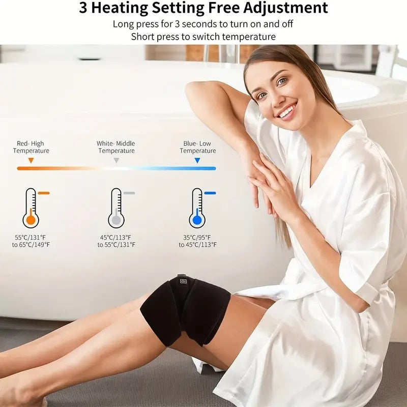 Premium Electric Heating Knee Protection – Adjustable Knee Joint Care Tool with 3 Temperature Levels and One-Click Control 